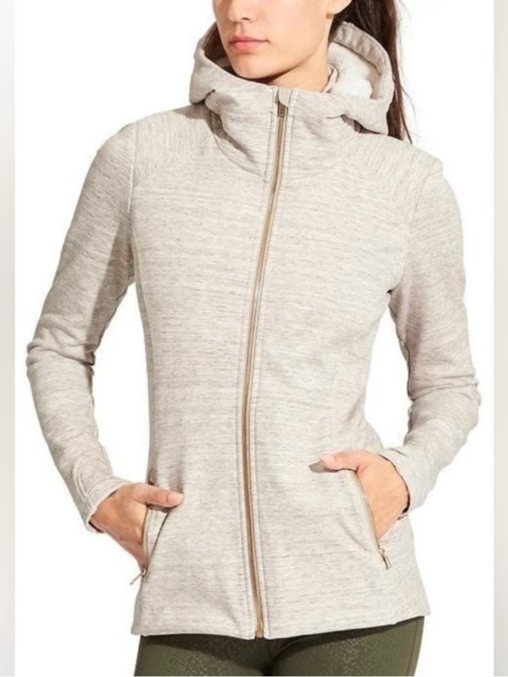 Athleta Fur-Lined, Full Zip Hooded Sweatshirt